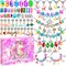 TIME 130-Piece Charm Bracelet Making Kit – DIY Jewelry Craft Set for Girls Ages 5–12 | Beads, Pendants & Adjustable Silver Chains | Birthday & Holiday Gift